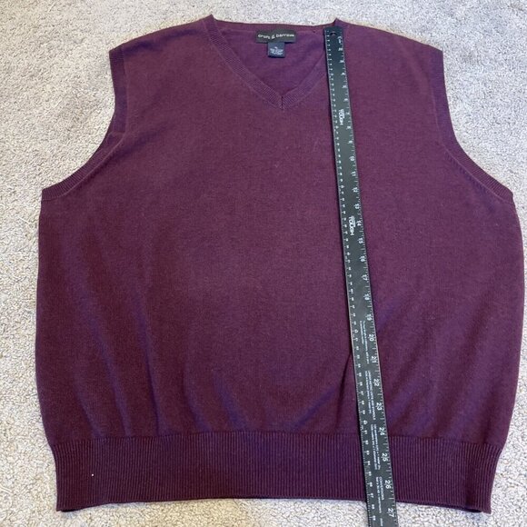 Croft & Barrow Sweater Vest Men XL Burgundy Classic Pullover 100% Cotton Grandpa - Picture 7 of 7
